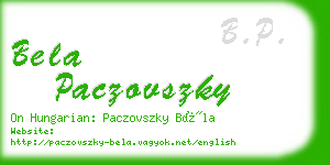 bela paczovszky business card